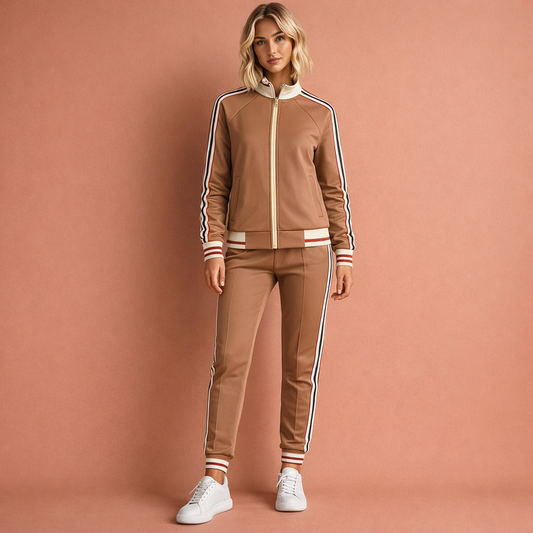 Women's Striped Tracksuit - Sporty & Comfortable
