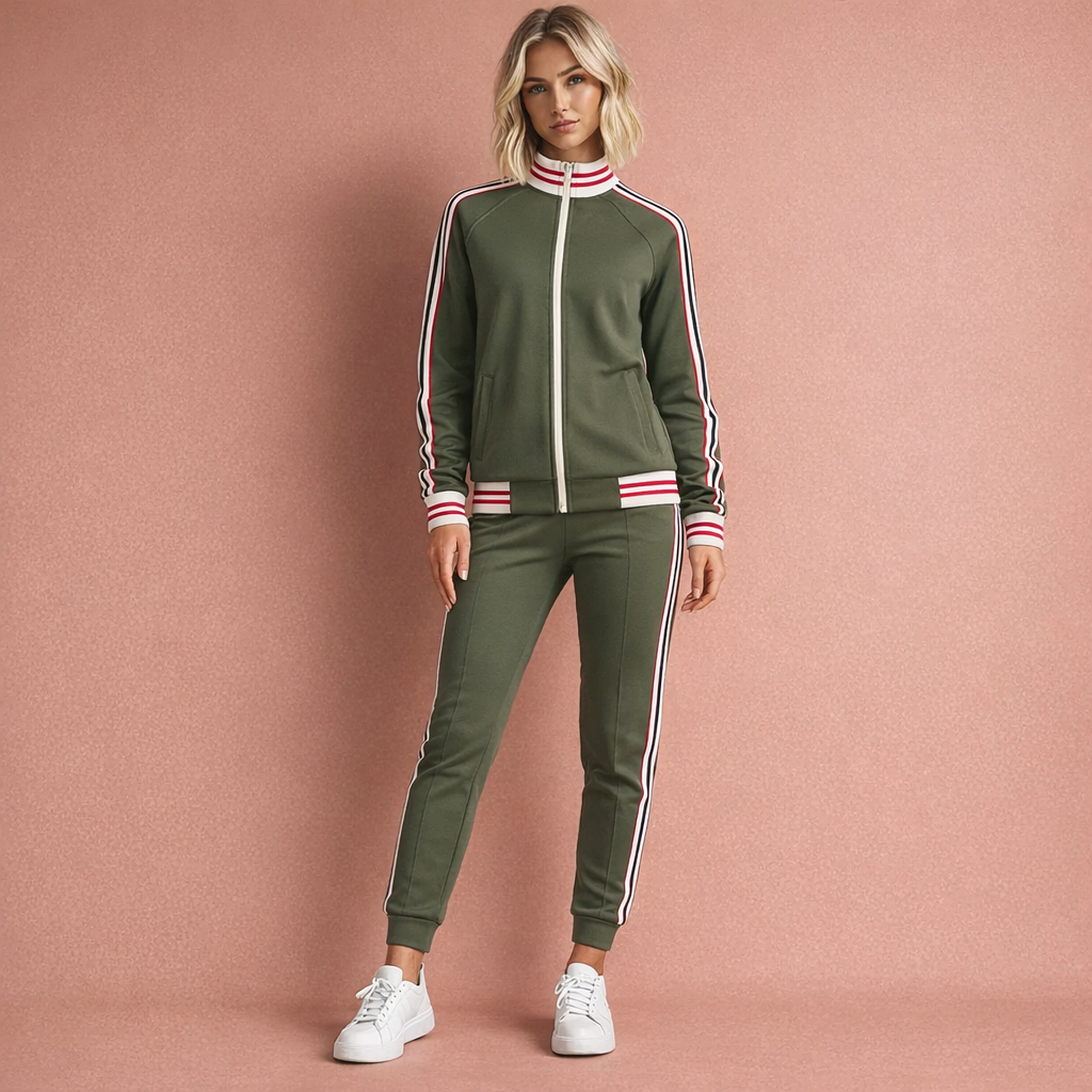 Women's Striped Tracksuit - Sporty & Comfortable