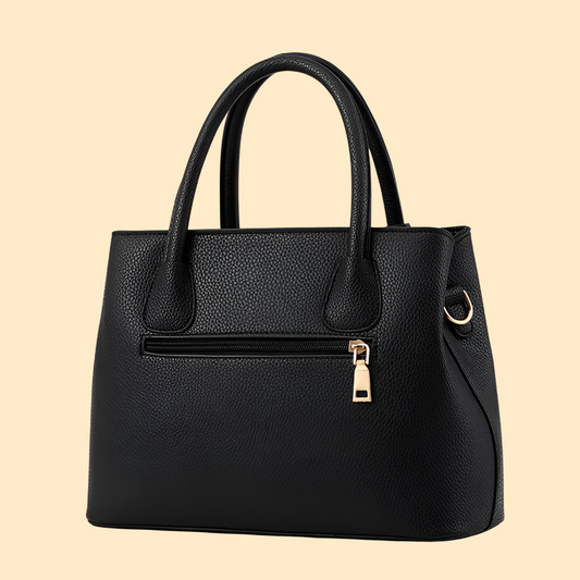 Women's Structured Top Handle Bag with Tassel Accent