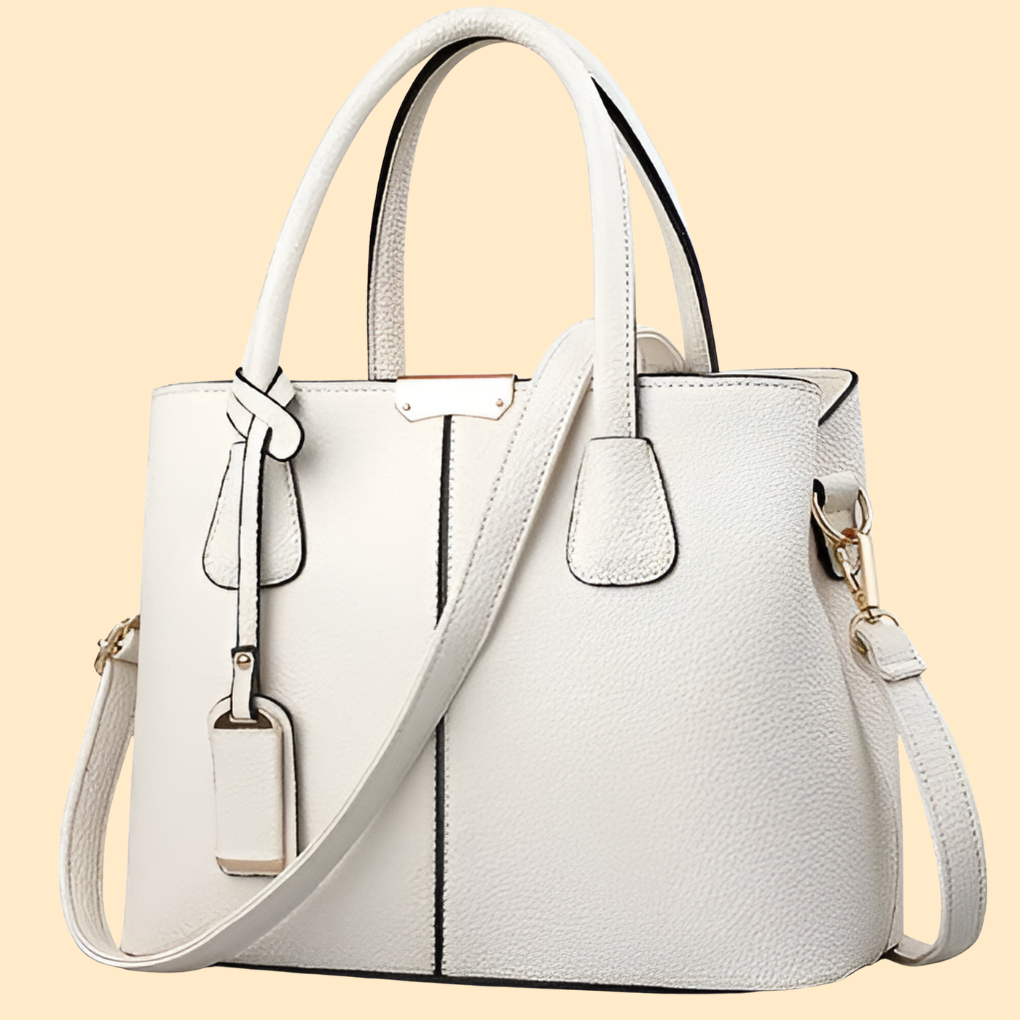 Women's Structured Top Handle Bag with Tassel Accent