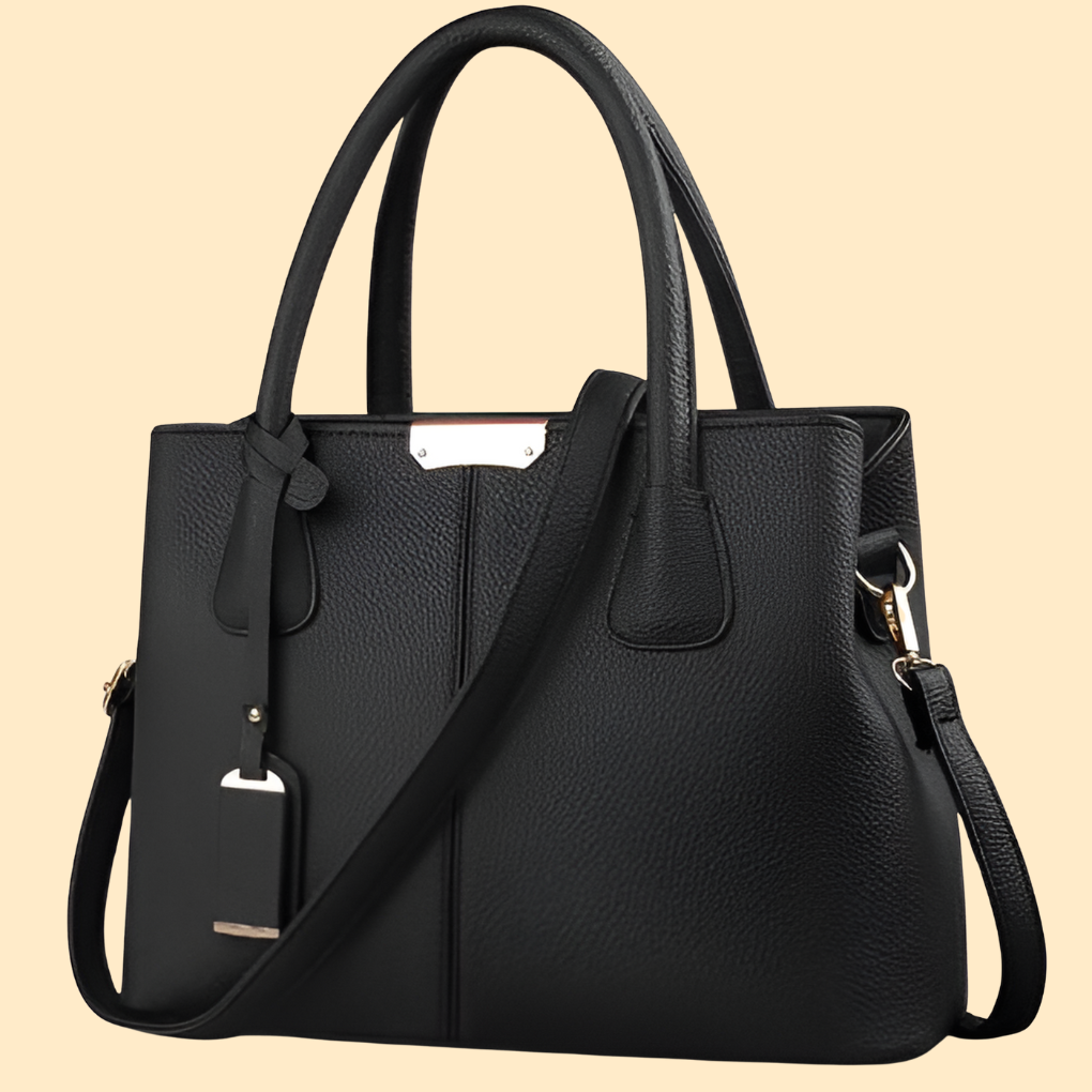 Women's Structured Top Handle Bag with Tassel Accent