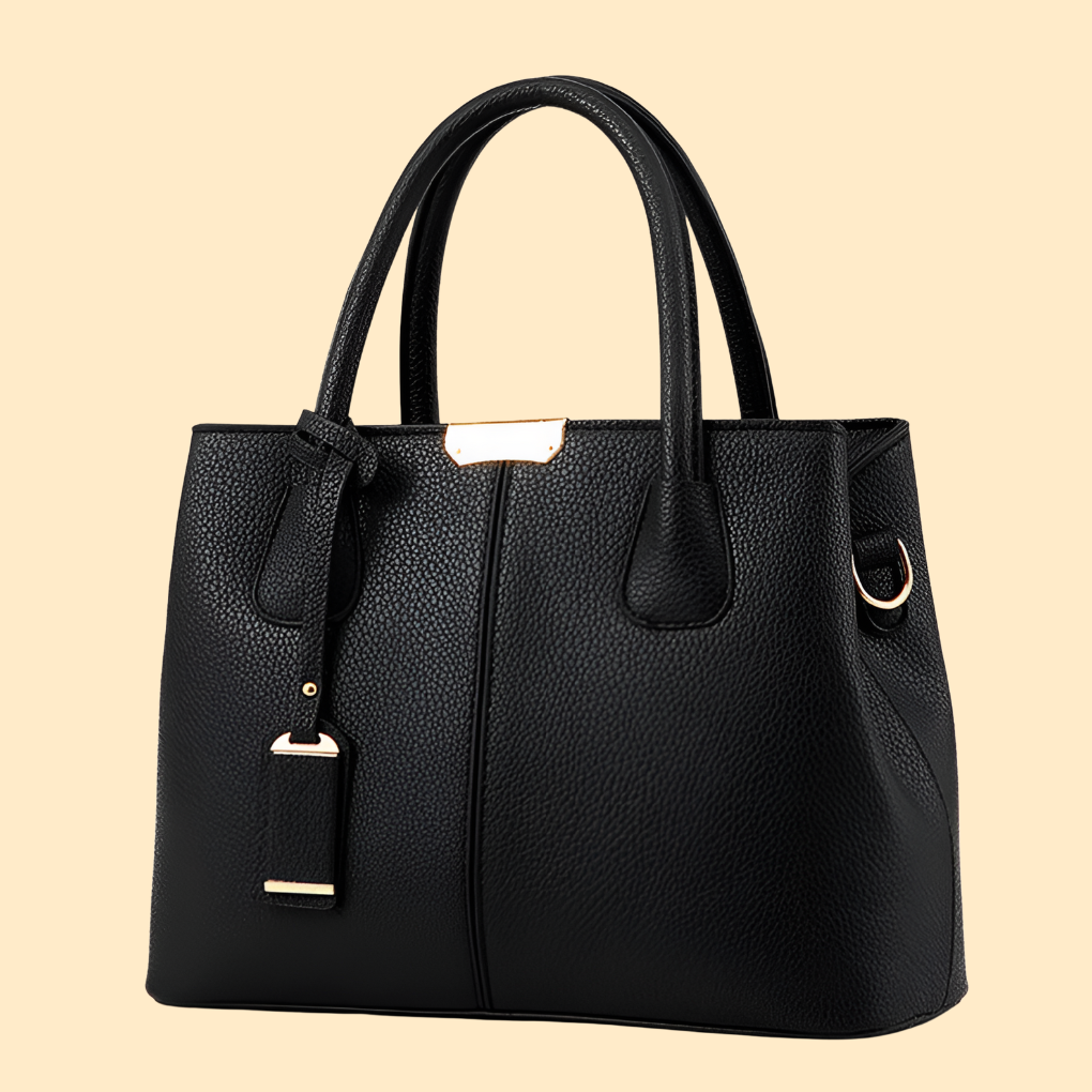 Women's Structured Top Handle Bag with Tassel Accent