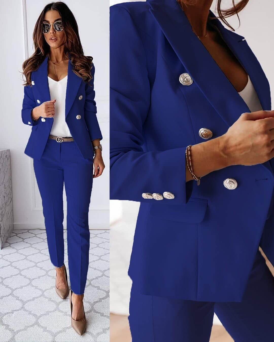 Women's Suit - Blazer and Elegant Slim-Fit Pants