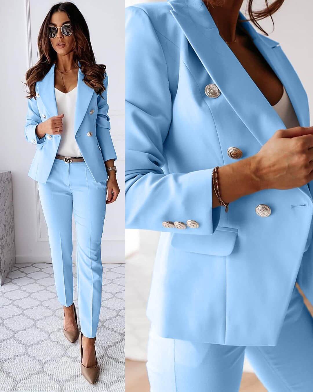Women's Suit - Blazer and Elegant Slim-Fit Pants