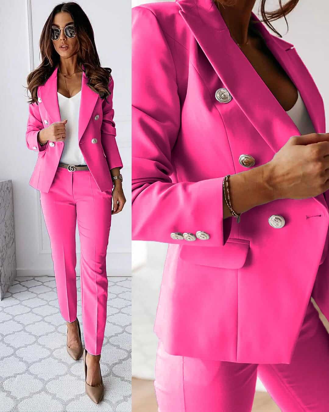 Women's Suit - Elegant Jacket and Fitted Trousers