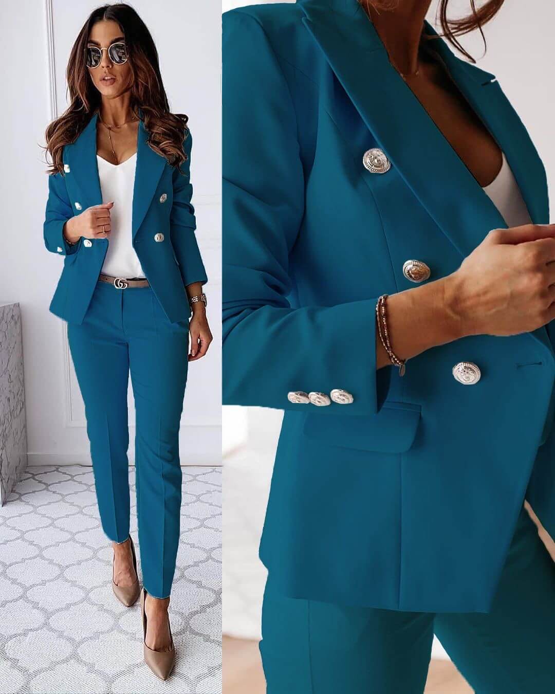 Women's Suit - Elegant Jacket and Fitted Trousers