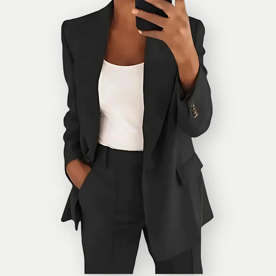Women's Tailored Blazer and Trousers Set - Professional Style