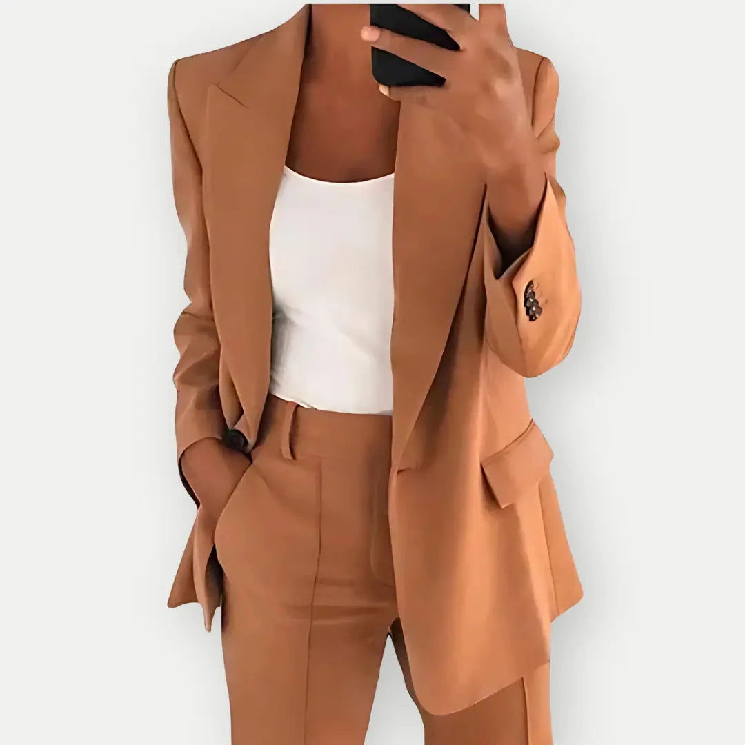 Women's Tailored Blazer and Trousers Set - Professional Style