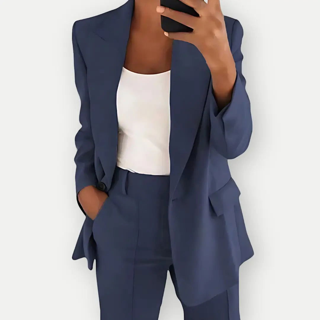 Women's Tailored Blazer and Trousers Set - Professional Style