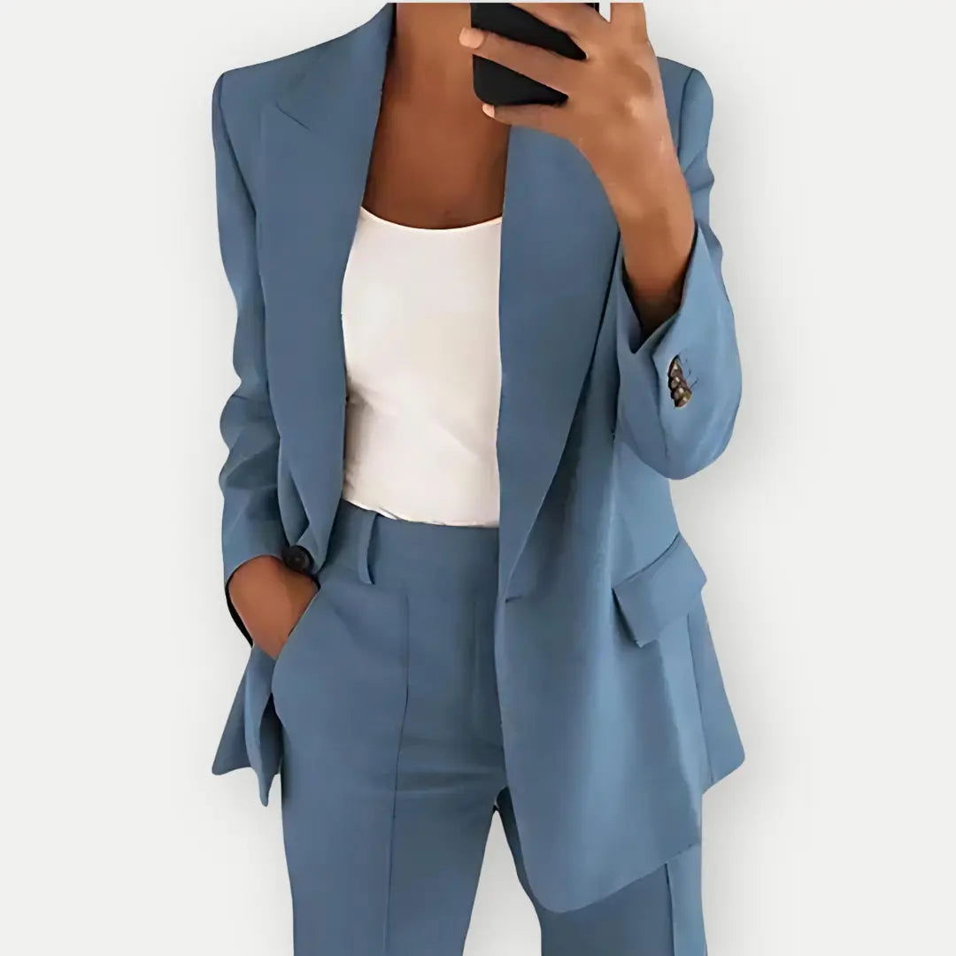 Women's Tailored Blazer and Trousers Set - Professional Style