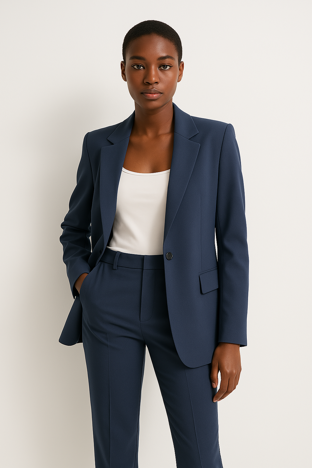 Women's Tailored Blazer and Trousers Set - Professional Style