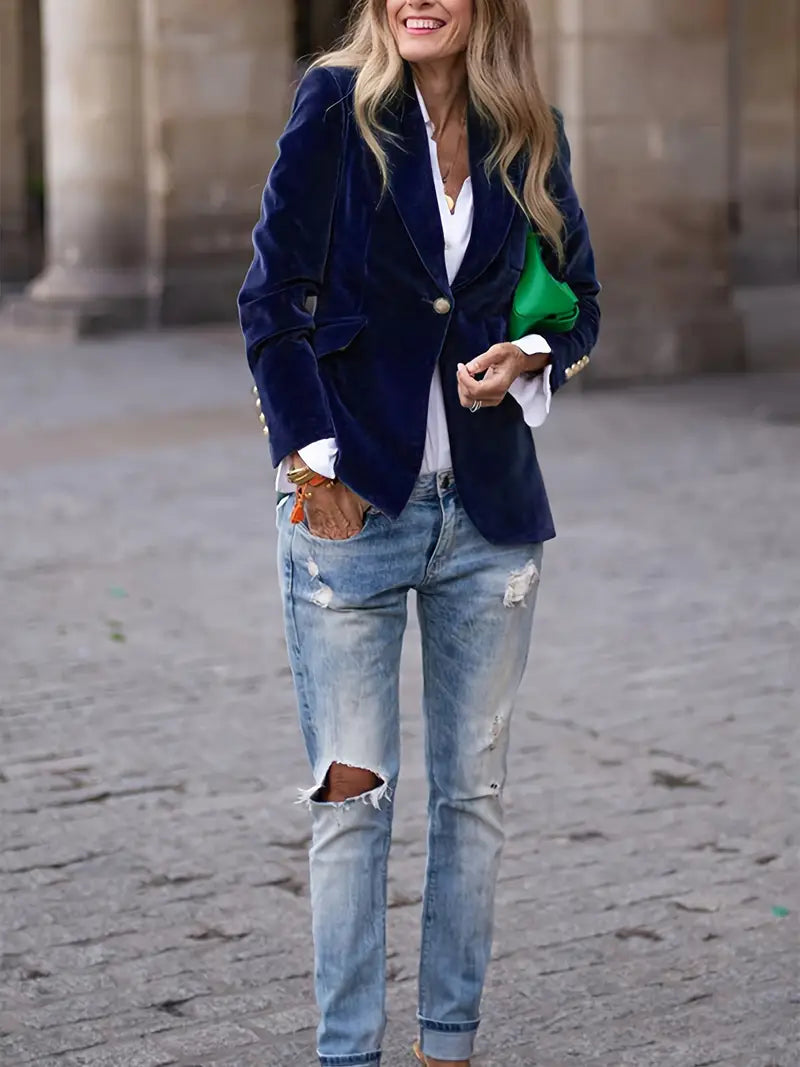 Women's Tailored Velvet Blazer