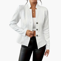 Women's Textured Blazer with Notch Lapel