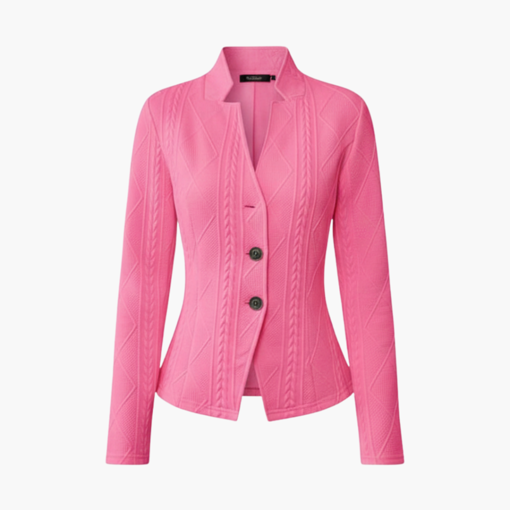 Women's Textured Blazer with Notch Lapel