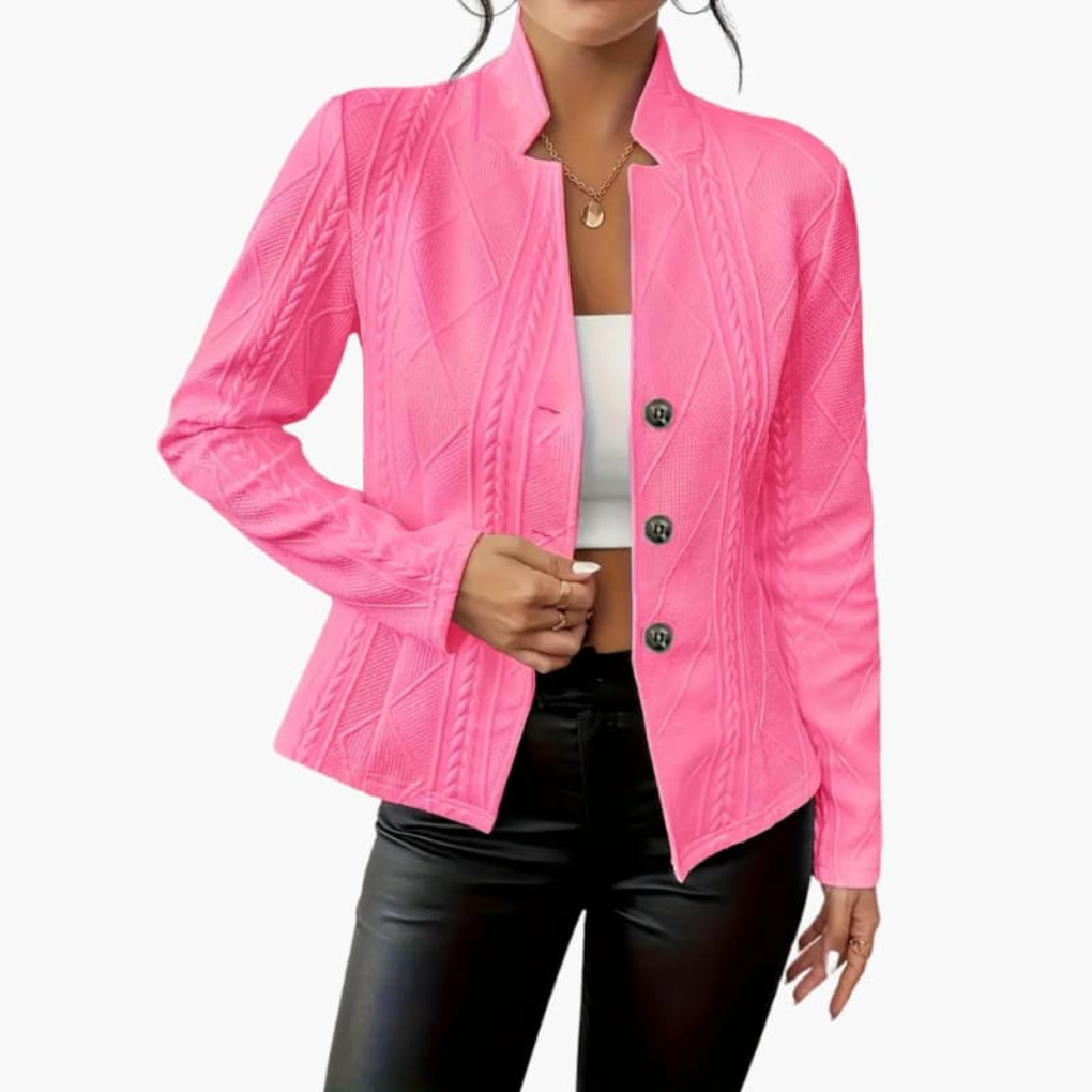 Women's Textured Blazer with Notch Lapel