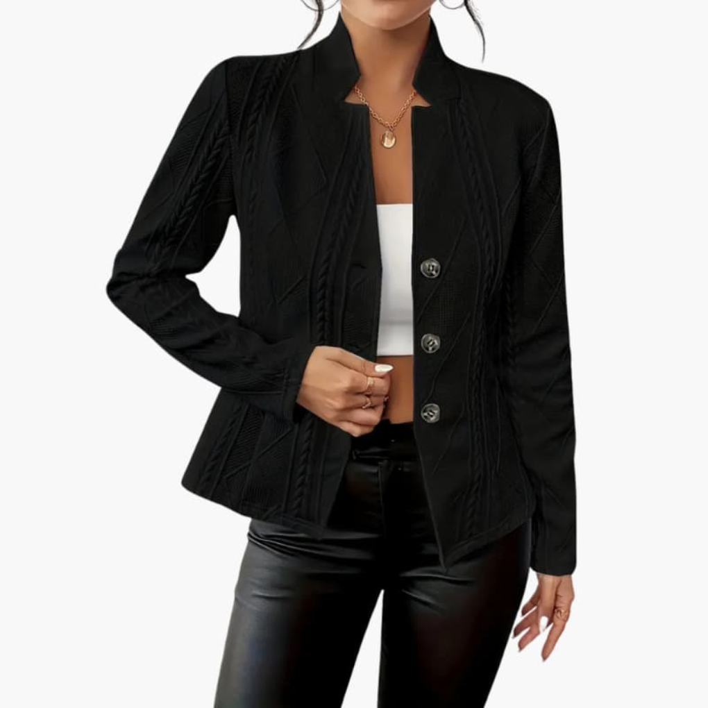 Women's Textured Blazer with Notch Lapel