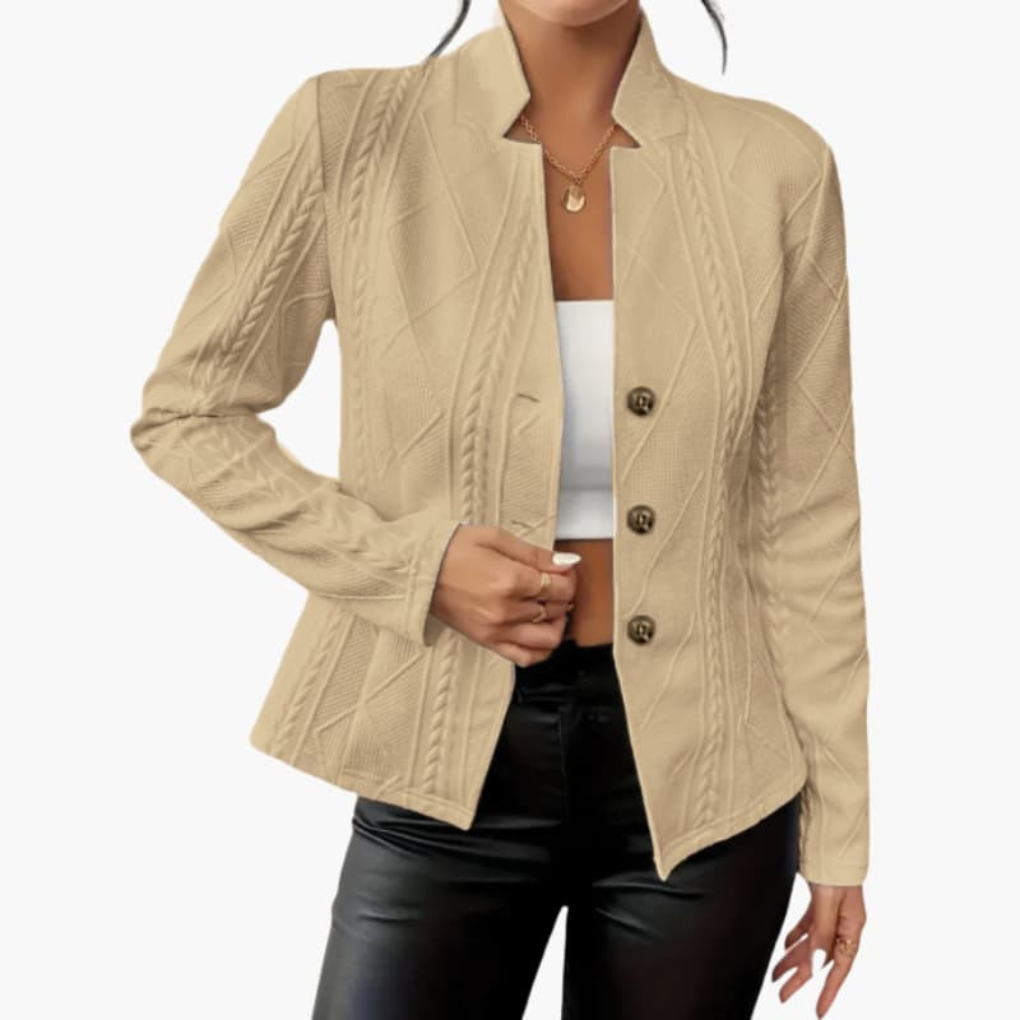 Women's Textured Blazer with Notch Lapel