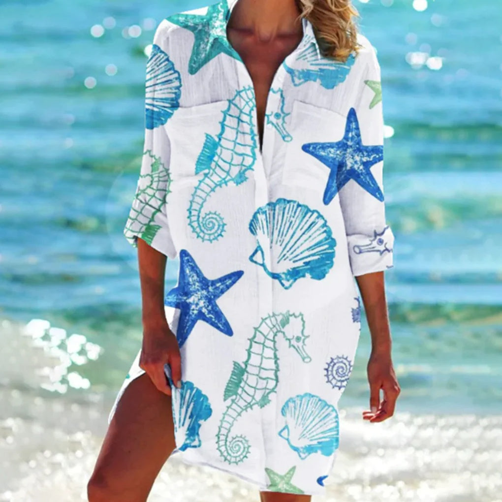 Women's Tie-Dye Beach Shirt Cover-Up