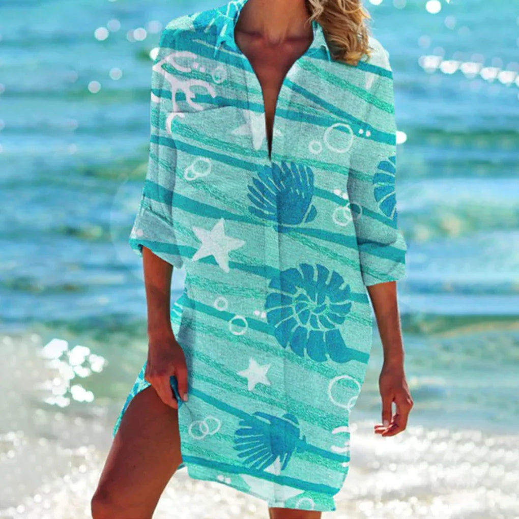 Women's Tie-Dye Beach Shirt Cover-Up