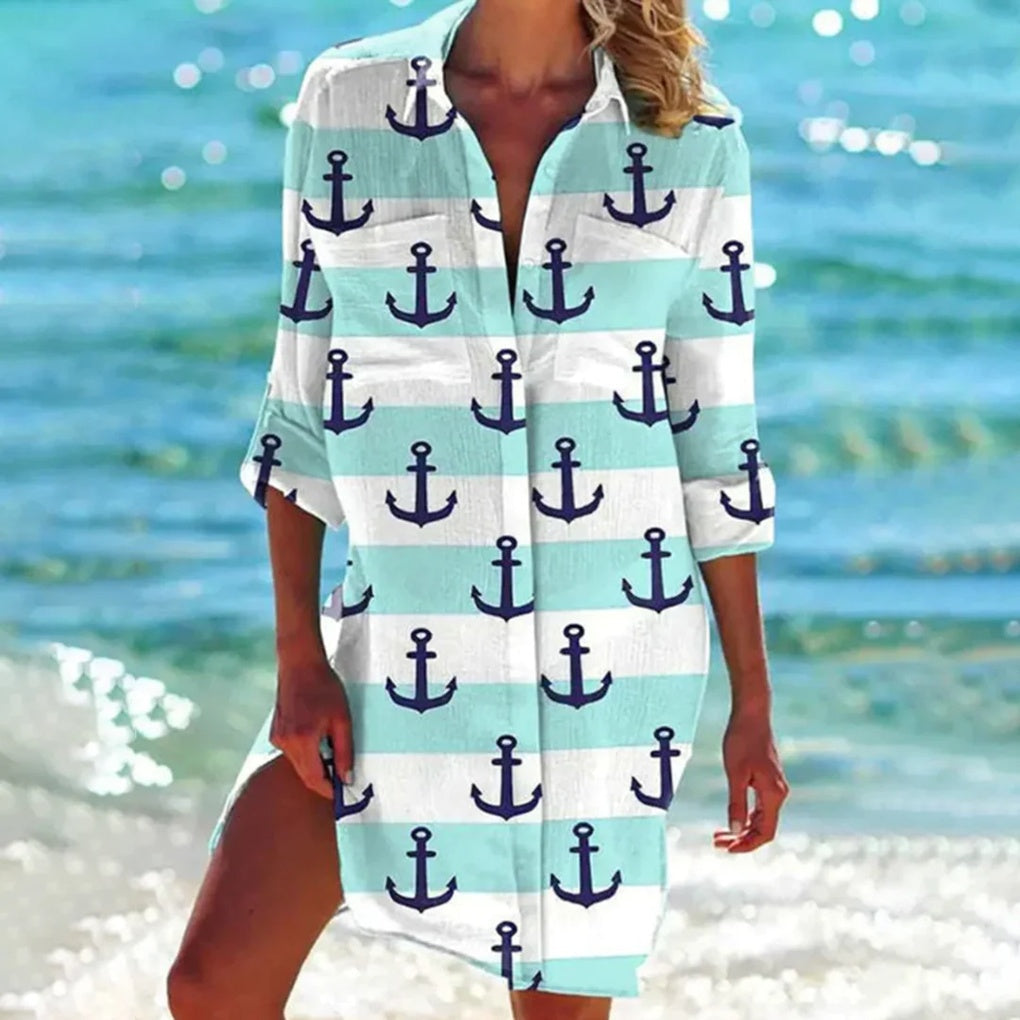 Women's Tie-Dye Beach Shirt Cover-Up
