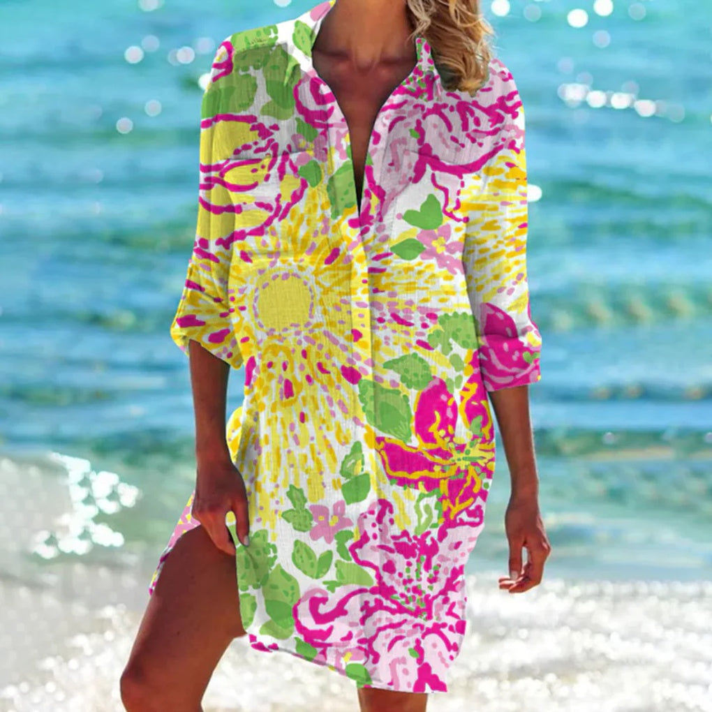 Women's Tie-Dye Beach Shirt Cover-Up