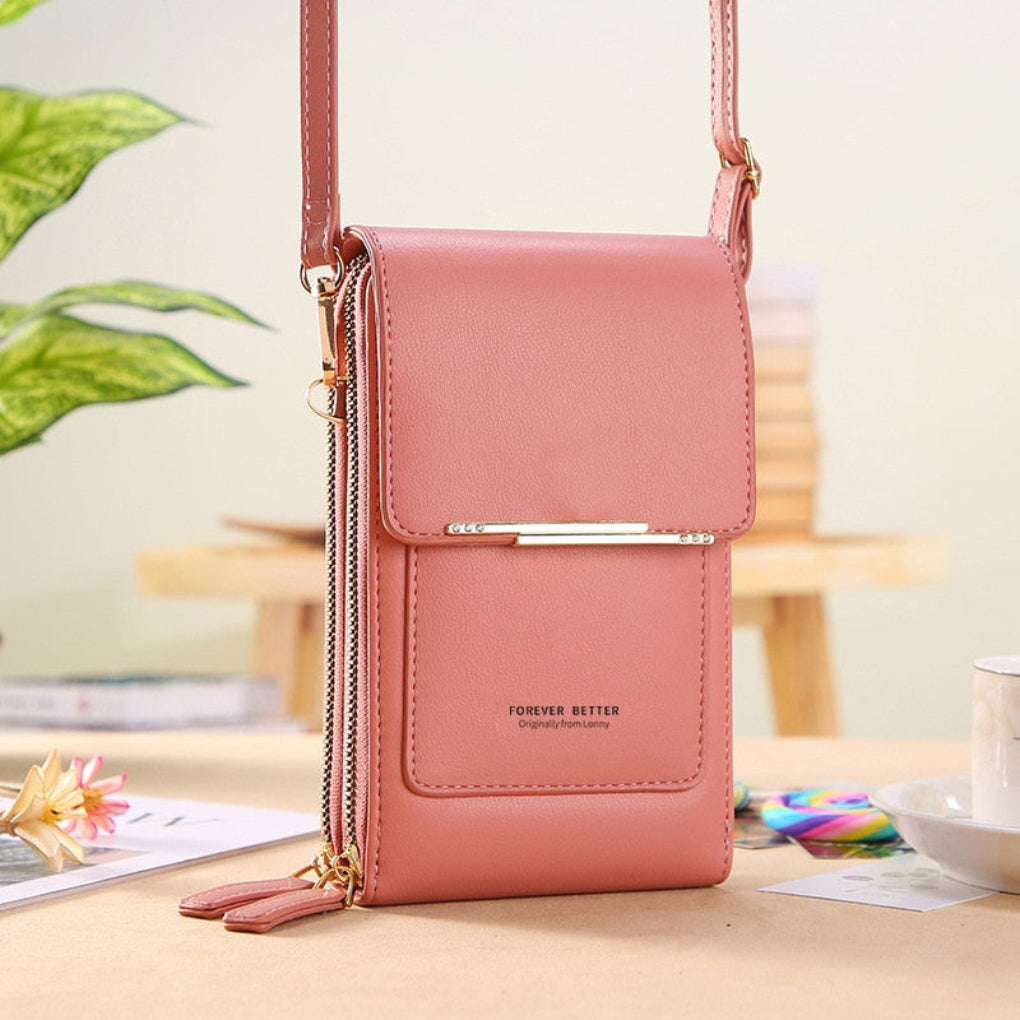 Women's Touchscreen Shoulder Bag with Zipper Pocket