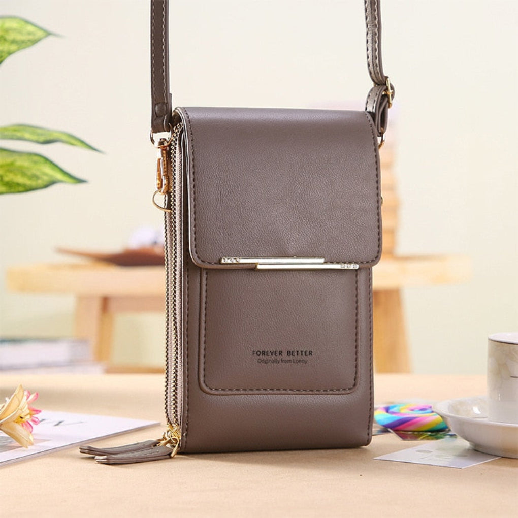 Women's Touchscreen Shoulder Bag with Zipper Pocket