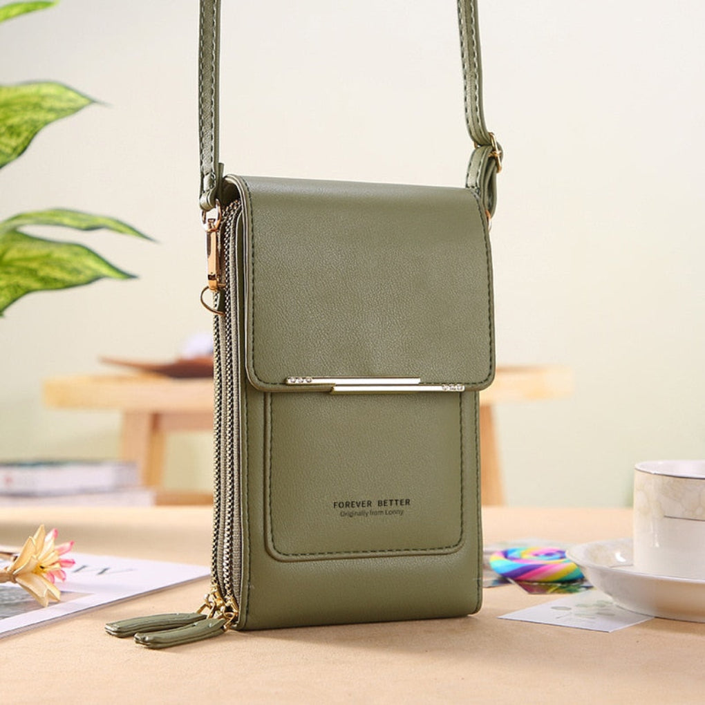 Women's Touchscreen Shoulder Bag with Zipper Pocket