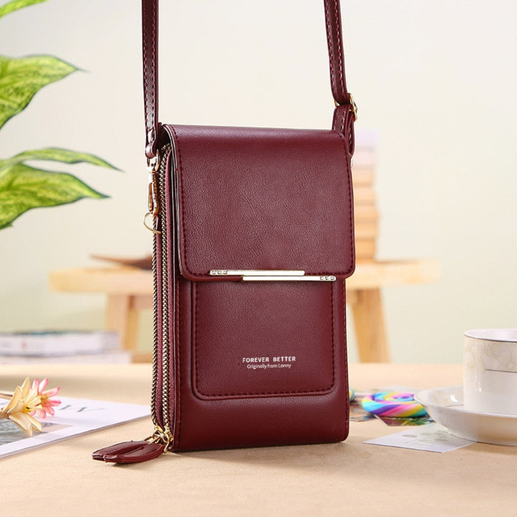 Women's Touchscreen Shoulder Bag with Zipper Pocket