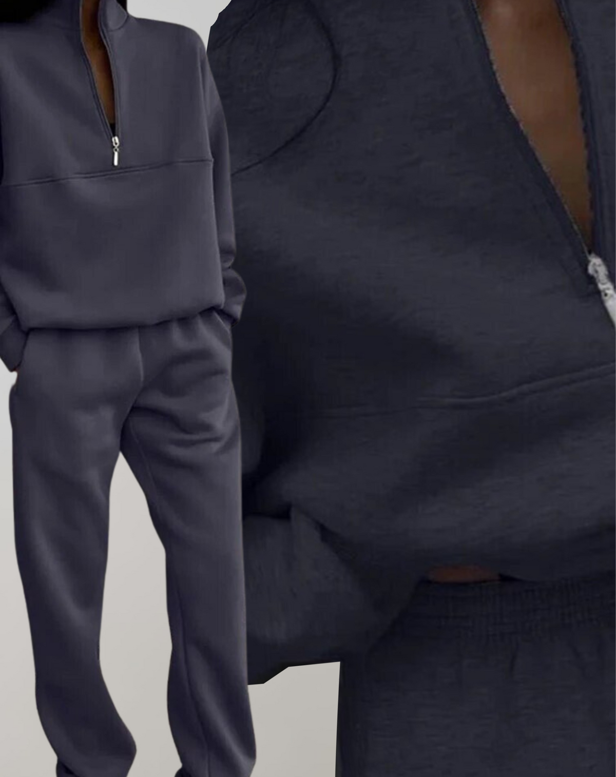 Women's Tracksuit Set with Half-Zip Sweatshirt