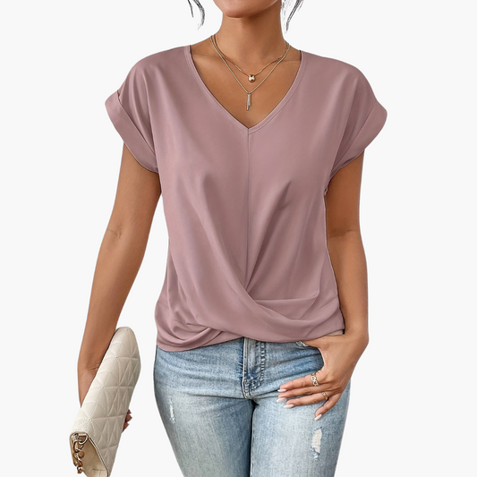 Women's Twist-Front V-Neck T-Shirt