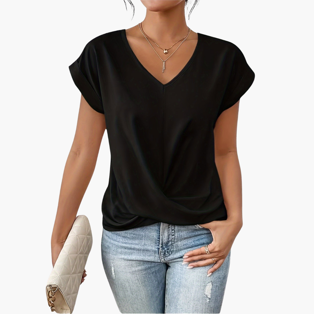 Women's Twist-Front V-Neck T-Shirt