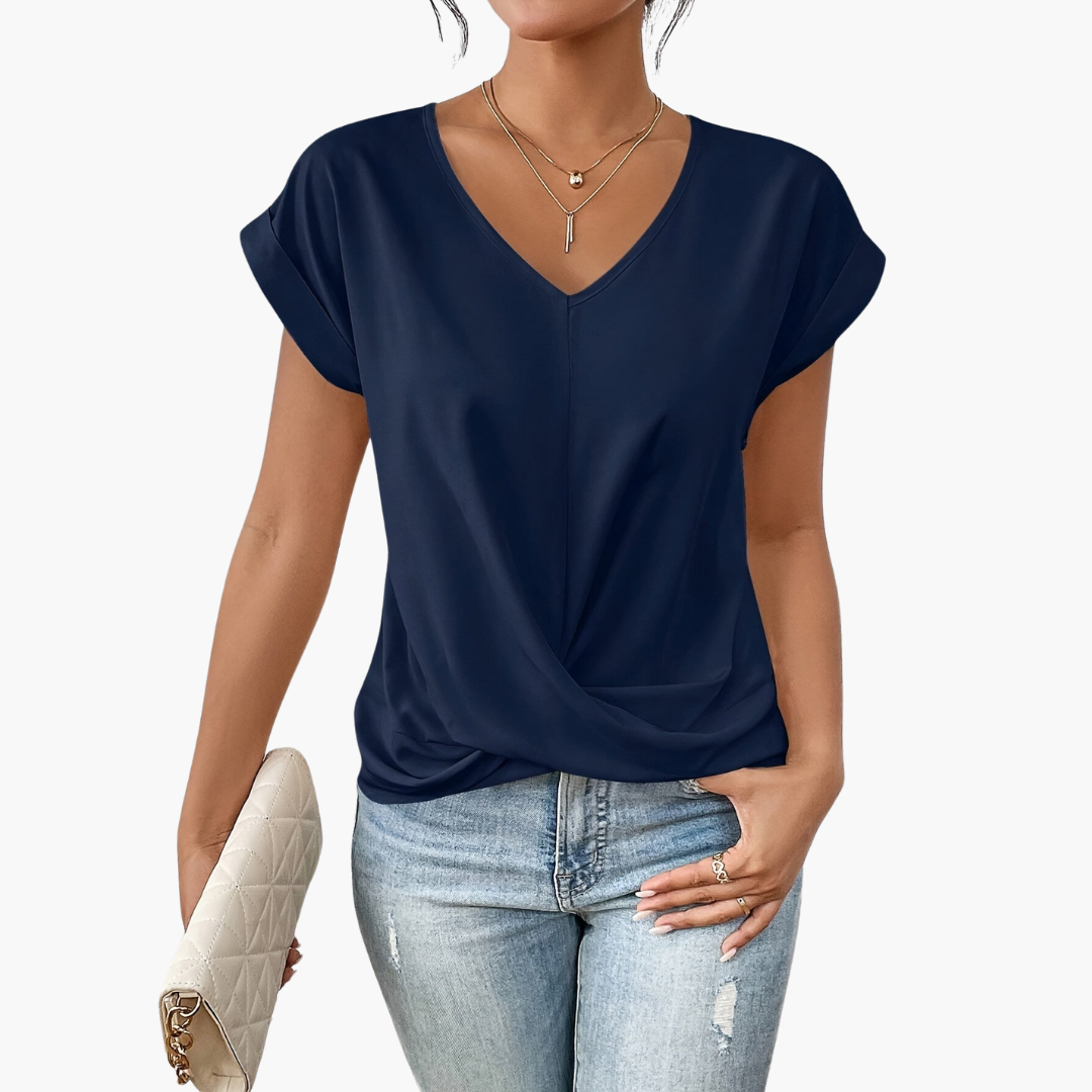 Women's Twist-Front V-Neck T-Shirt