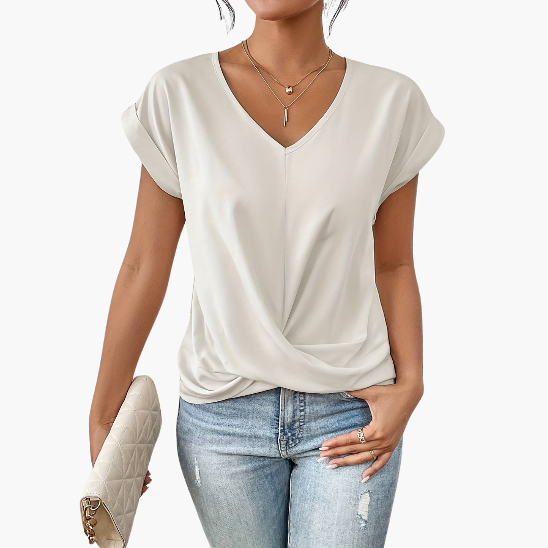Women's Twist-Front V-Neck T-Shirt