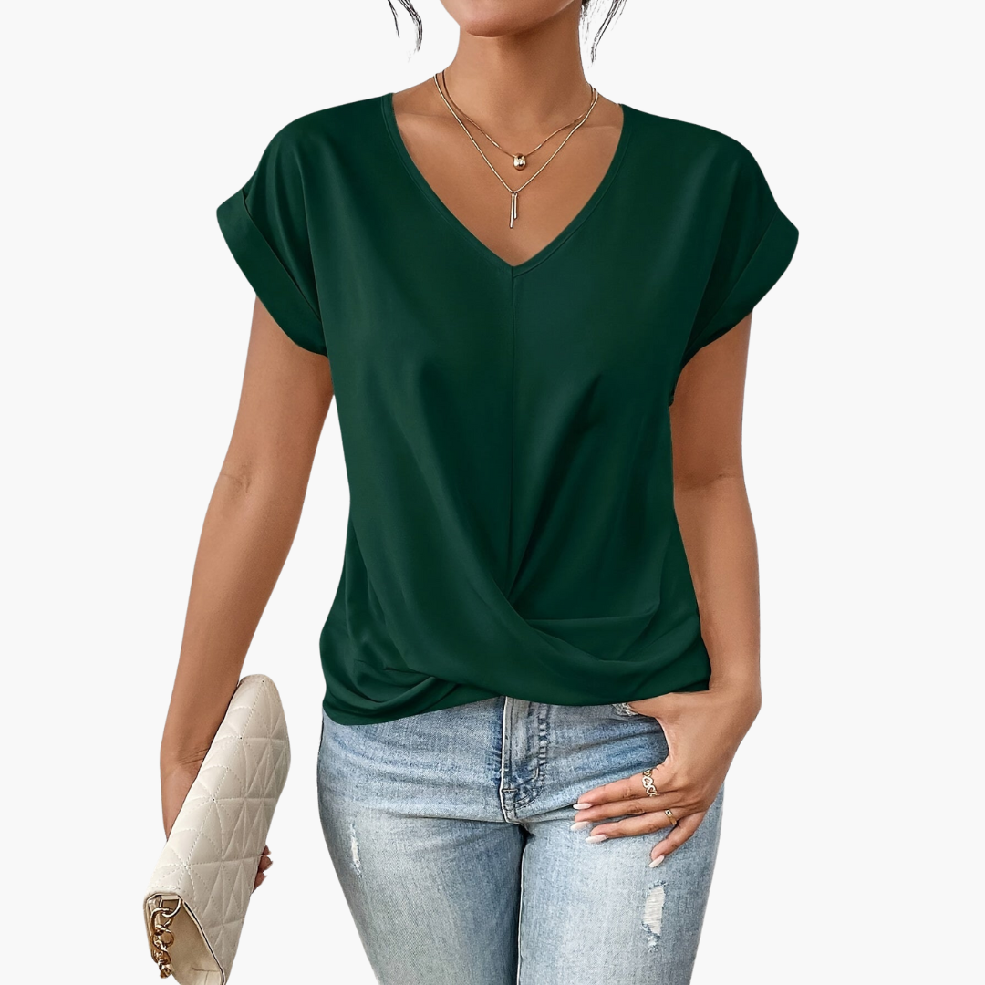 Women's Twist-Front V-Neck T-Shirt