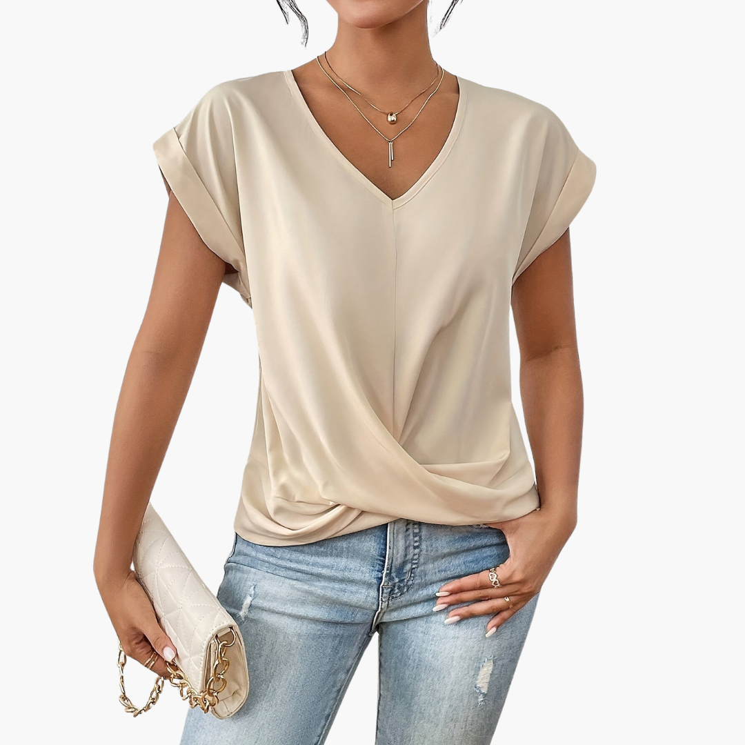 Women's Twist-Front V-Neck T-Shirt