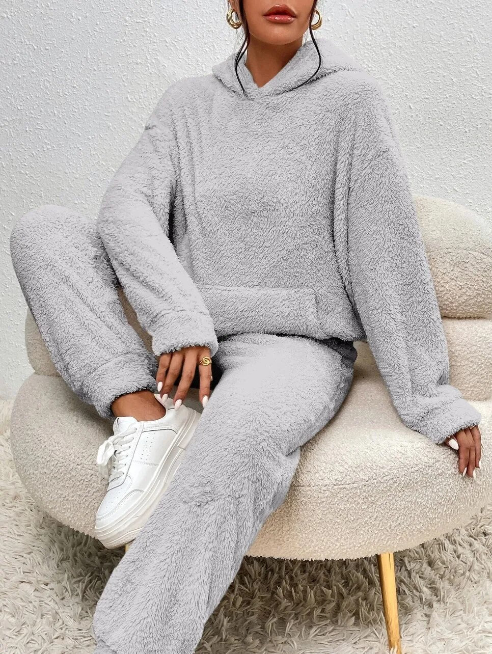 Women's Ultra-Comfortable Warm Hooded Loungewear Set