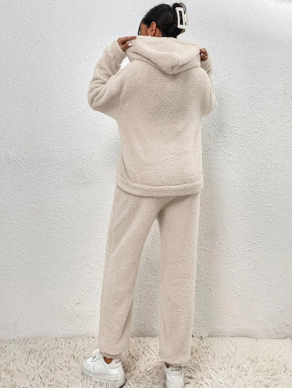 Women's Ultra-Comfortable Warm Hooded Loungewear Set