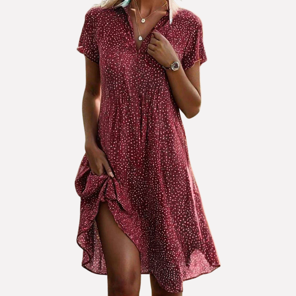 Women's V-Neck A-Line Mini Dress