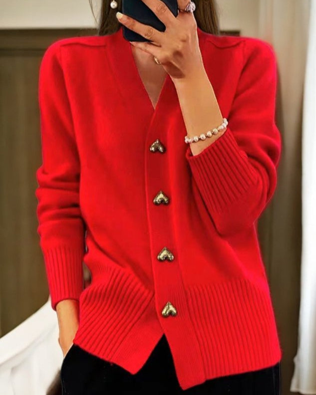 Women's V-Neck Cardigan Sweater