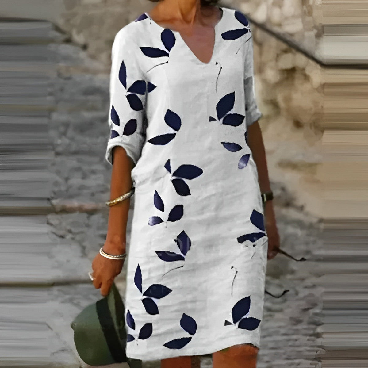 Women's V-Neck Floral Midi Dress