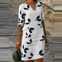 Women's V-Neck Floral Midi Dress