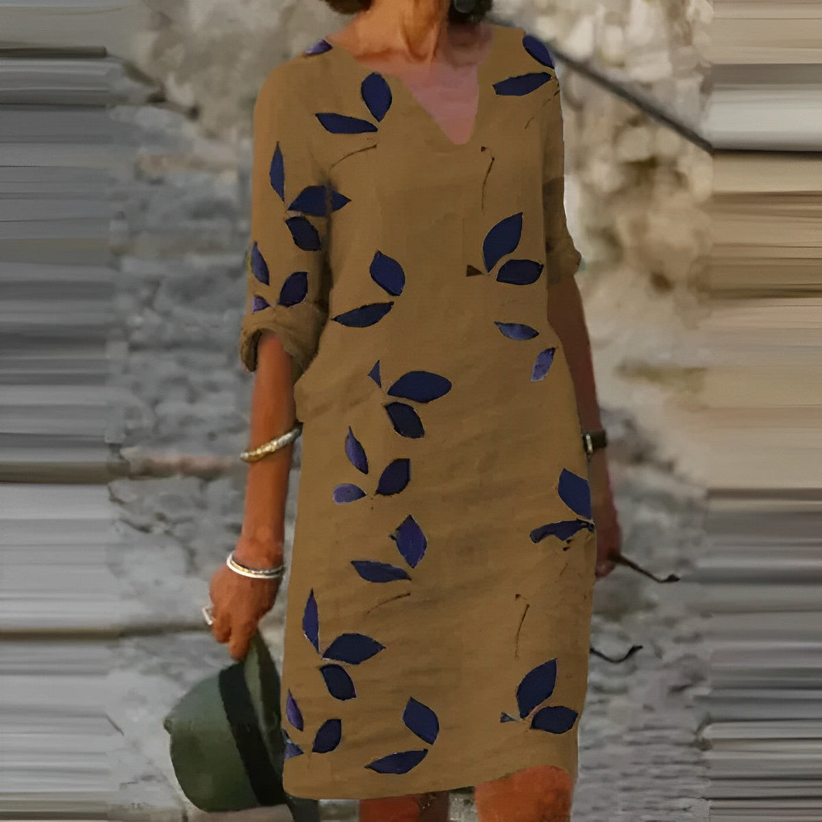 Women's V-Neck Floral Midi Dress