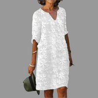 Women's V-Neck Floral Print Midi Dress