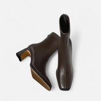 Women's Vintage Ankle Boots – Square Toe & Block Heel