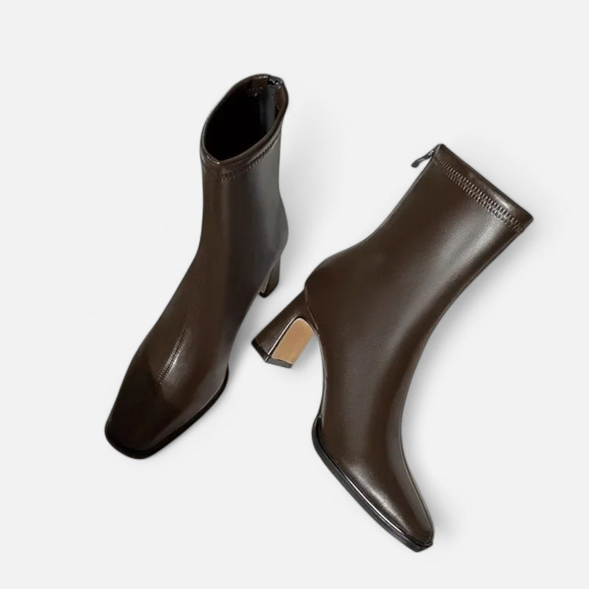 Women's Vintage Ankle Boots – Square Toe & Block Heel