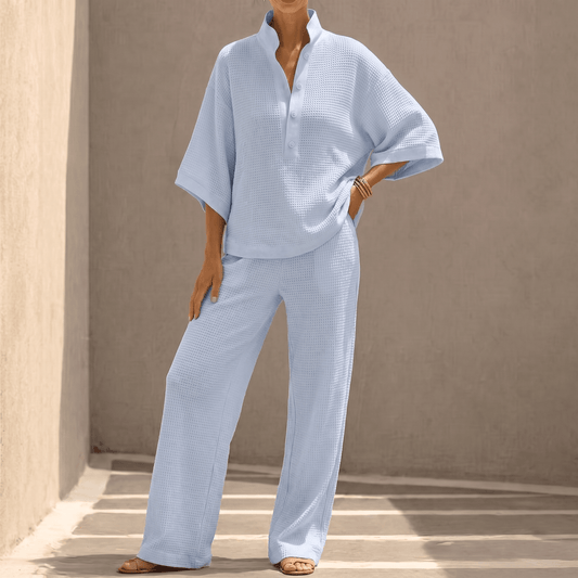 Women's Waffle-Knit Two-Piece Set