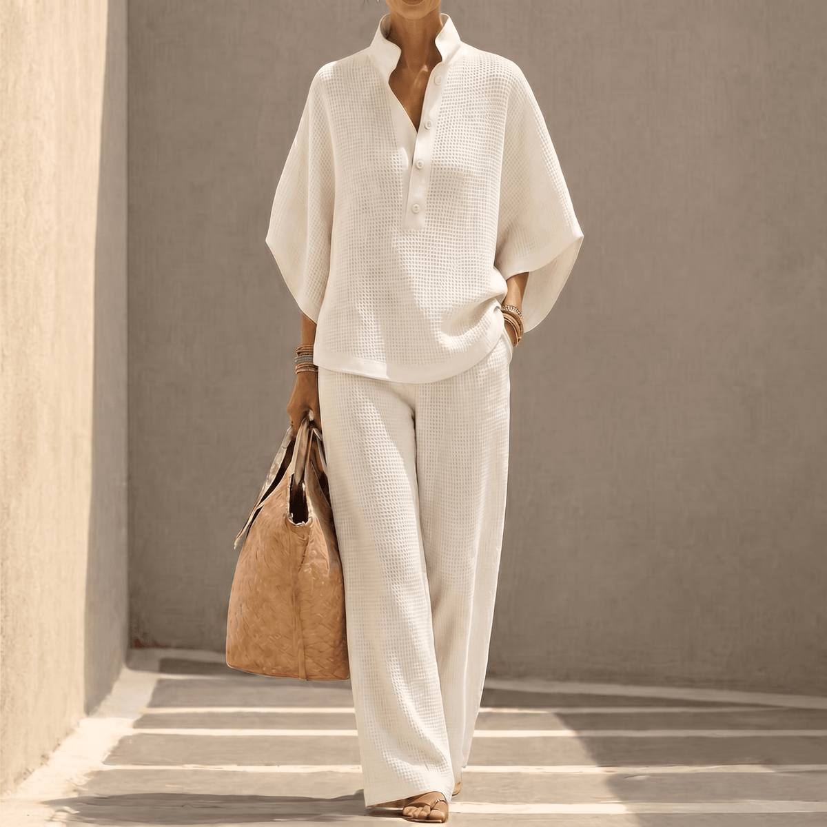 Women's Waffle-Knit Two-Piece Set