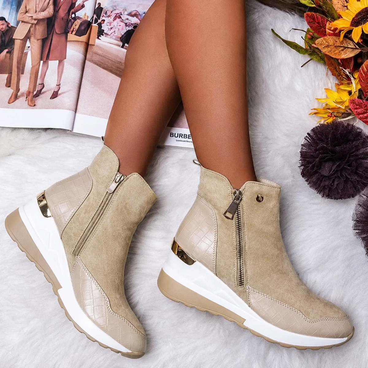 Women's Waterproof Zipped Ankle Boots