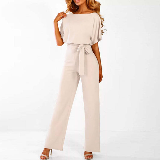 Women's Wide-Leg Belted Jumpsuit